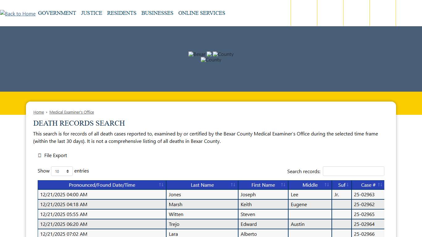 Medical Examiner's Office | Bexar County, TX - Official Website